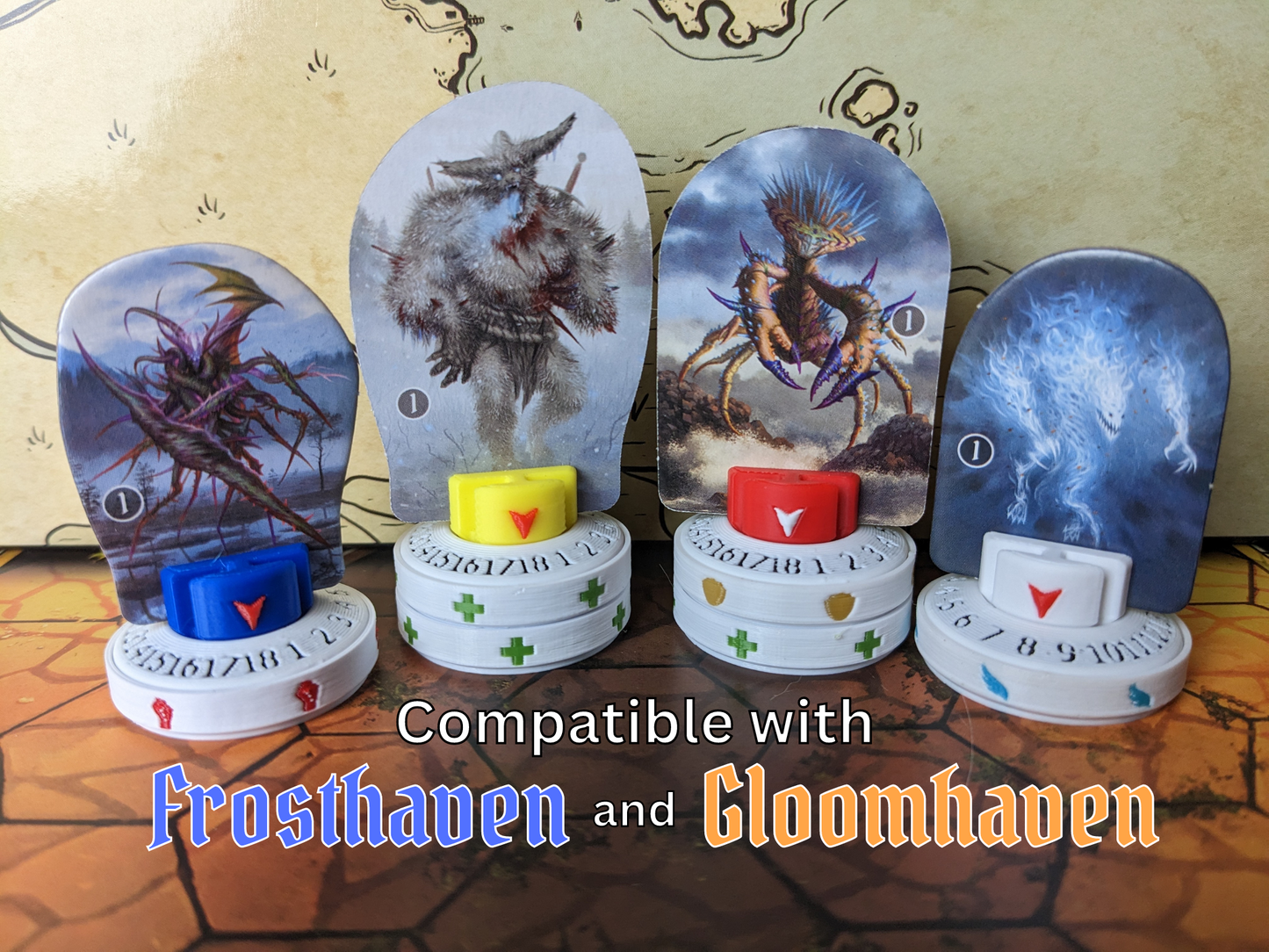 Zenpy Monster Stands for Gloomhaven Frosthaven | HP Tracking | Game Addon