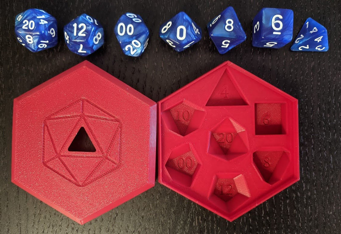 Dice Set with Organiser Case - For Tabletop RPGs, D&D, Pathfinder