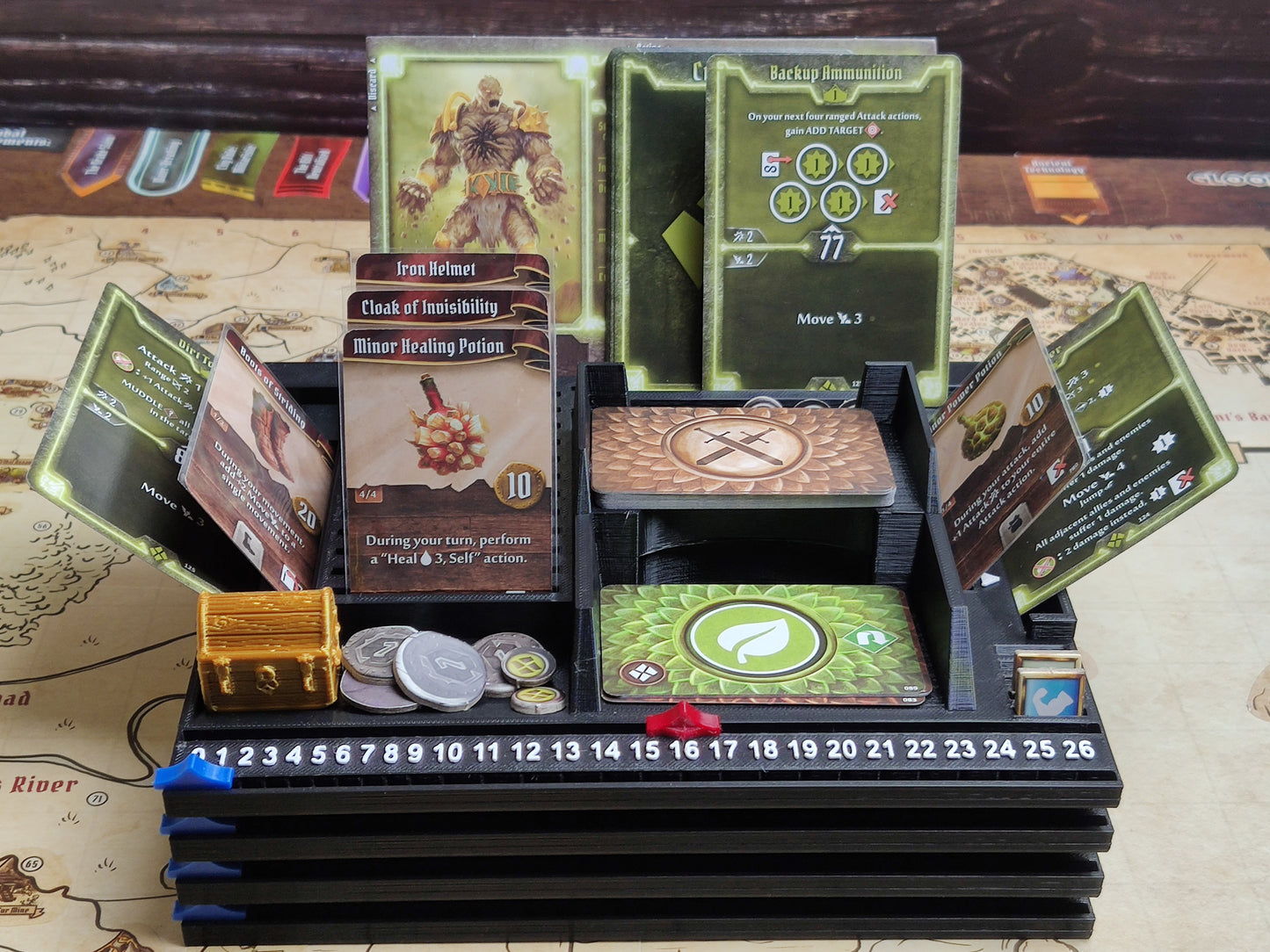 Player Dashboard for Gloomhaven with Health / Experience Trackers and Stacking