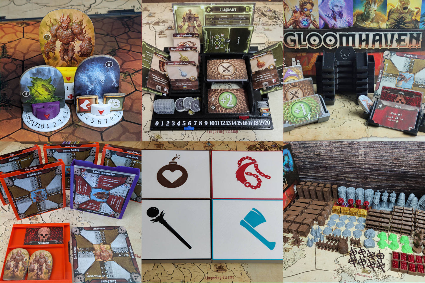 Ultimate Upgrade Packs for Gloomhaven, Frosthaven and Jaws of the Lion | Stands, Organizers, Dashboards, Inserts, Trackers, Terrain & Minis