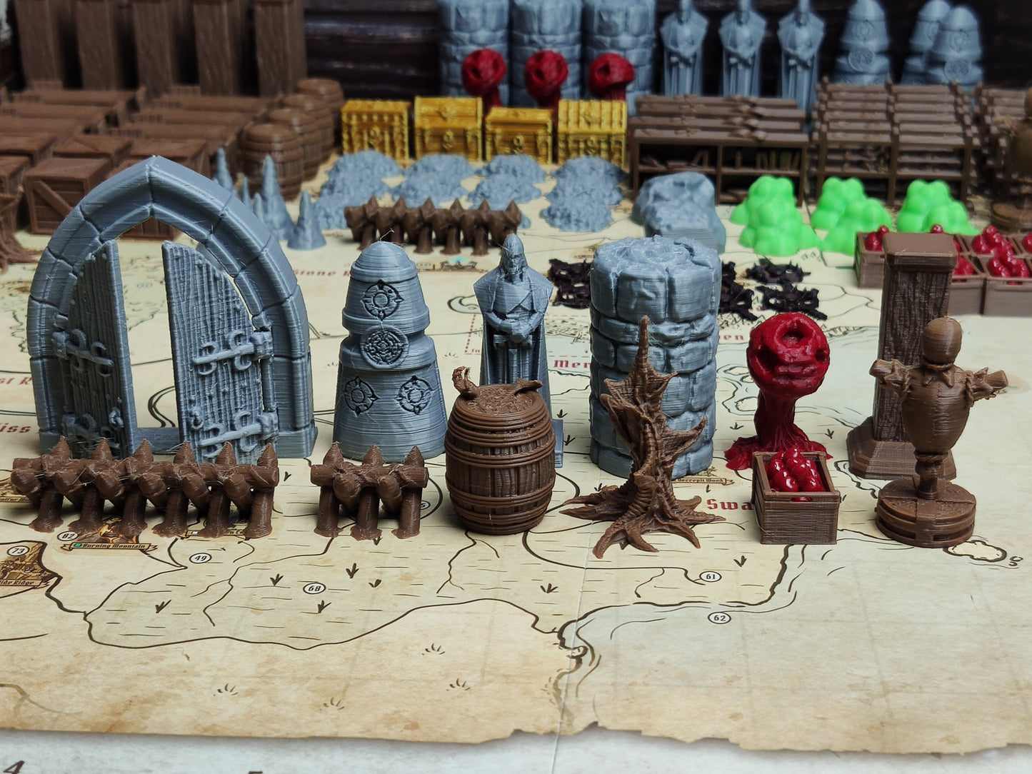 Terrain for Gloomhaven and JOTL Scatter 196 piece | 3D Printed Full Object Replacement Packs