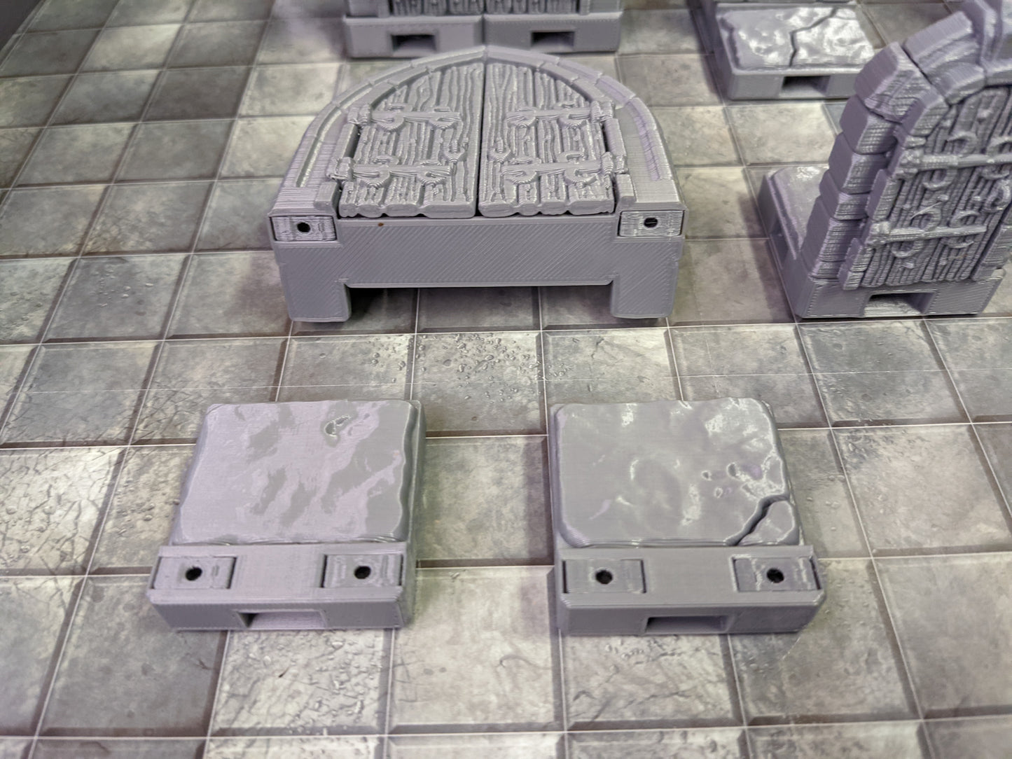 D&D Working Doors Set (6 Pieces) Modular Terrain | Custom Magnetic Tiles | 1.5 inch 38mm | Dragon's Rest