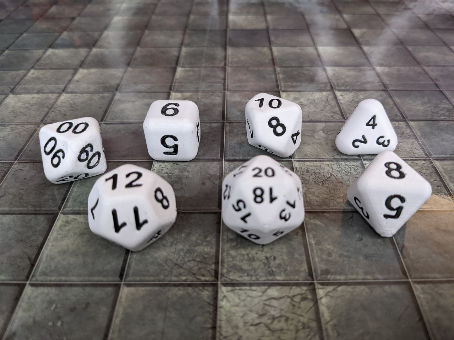 Weighted D&D Dice - D4, D6, D8, D12, D10, D20, D100 | 3D Printed Loaded Dice