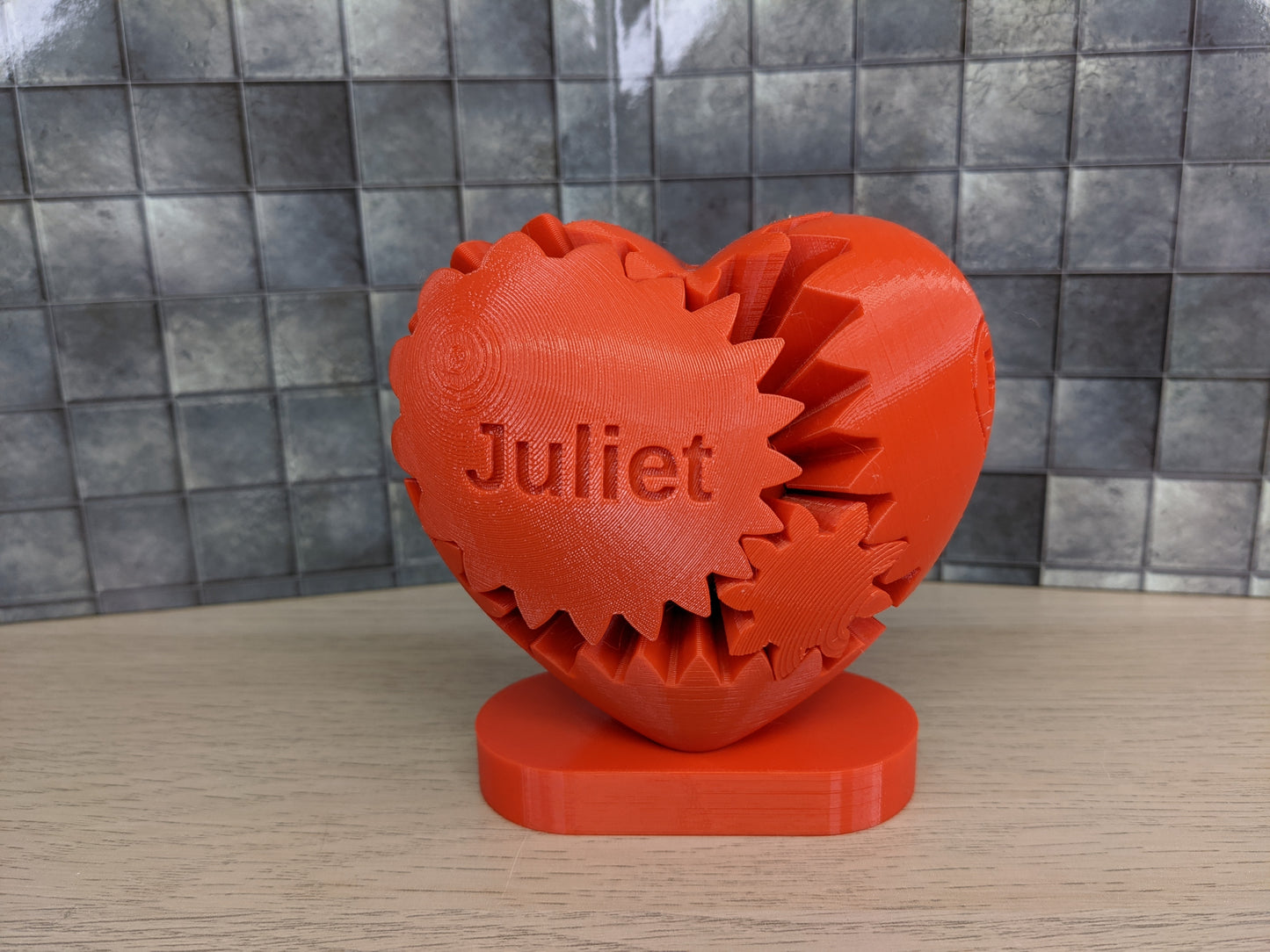 3D Printed Heart with Meshing Gears