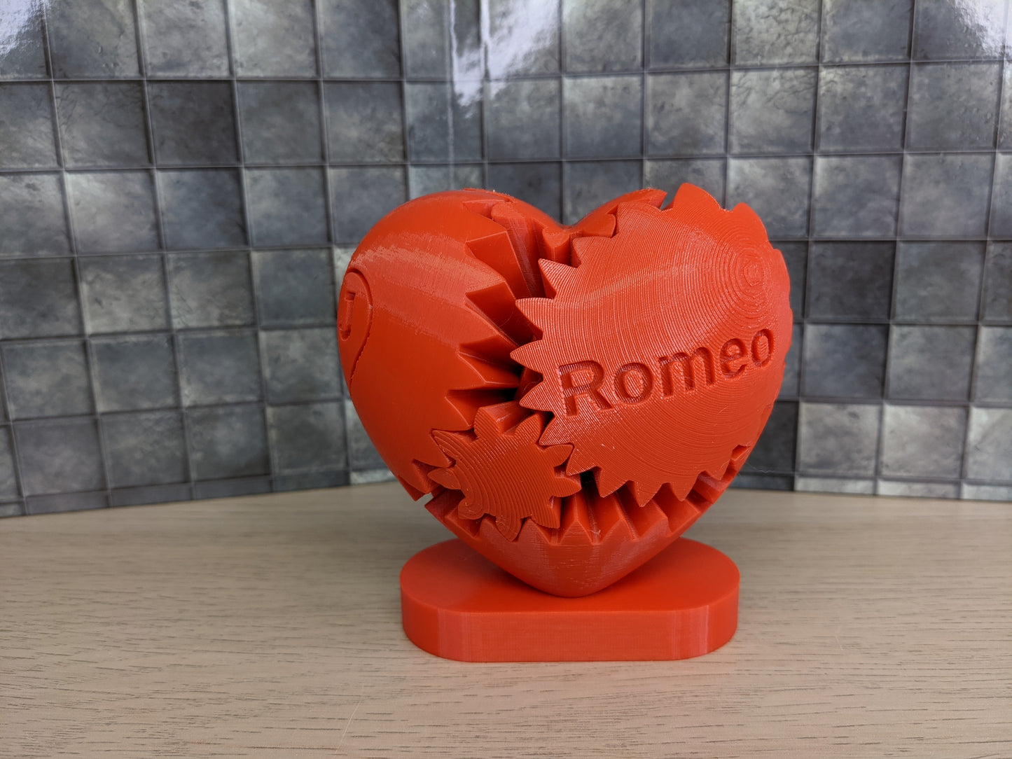 3D Printed Heart with Meshing Gears