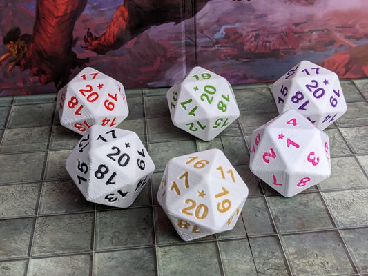 Weighted D20 Dice - Large Novelty Dice for D&D, Pathfinder, Board Games